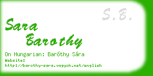 sara barothy business card