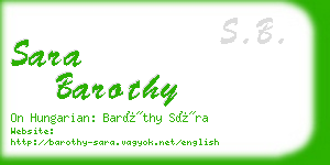 sara barothy business card